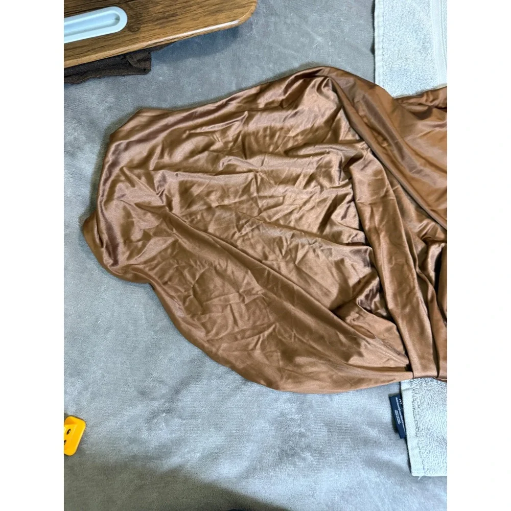 NWT OYS Size XL Sexy One Shoulder Brown Maxi Dress Formal Dance Date Night - Picture 4 of 7